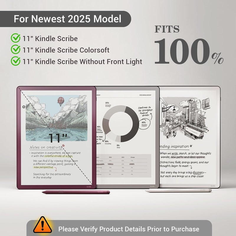 CoBak Case for 11" Kindle Scribe 3rd Generation 2025, Kindle Scribe Colorsoft with Two Viewing Angles - All New PU Leather Cover with Auto Sleep Wake, Pen Holder for Scribe 11" 2025 Released - Image 2